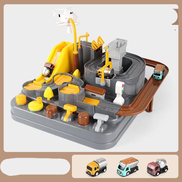 Cars Pass Through Big Adventure Parking Lot Rail Car Toy Car Track Kids Toy kids fashion novaa Grey 3trolley