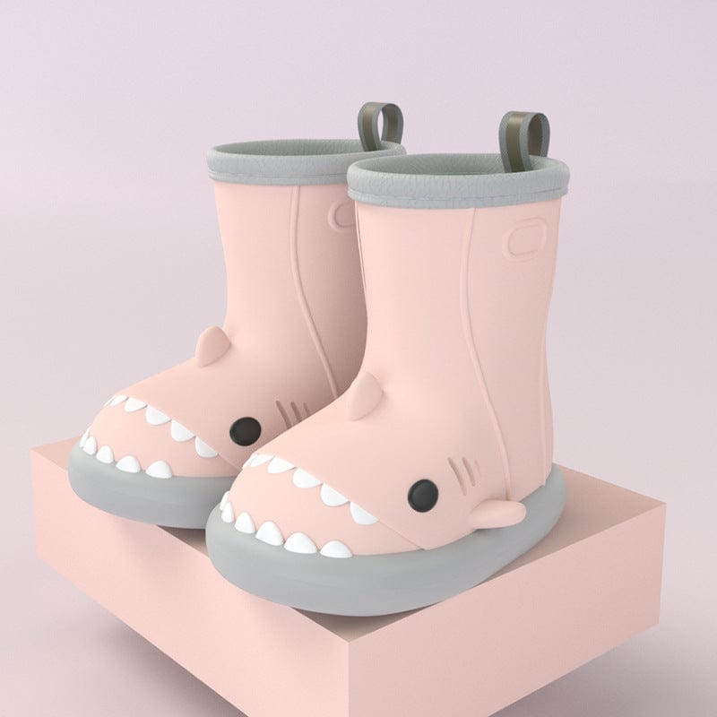 Shark Shoes Kids Rain Boots kids fashion novaa Grey edge pink Size150
