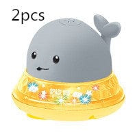 New Baby Bathroom Bath Electric Induction Whale Spray Small Toy kids fashion novaa Grey yellow2pcs