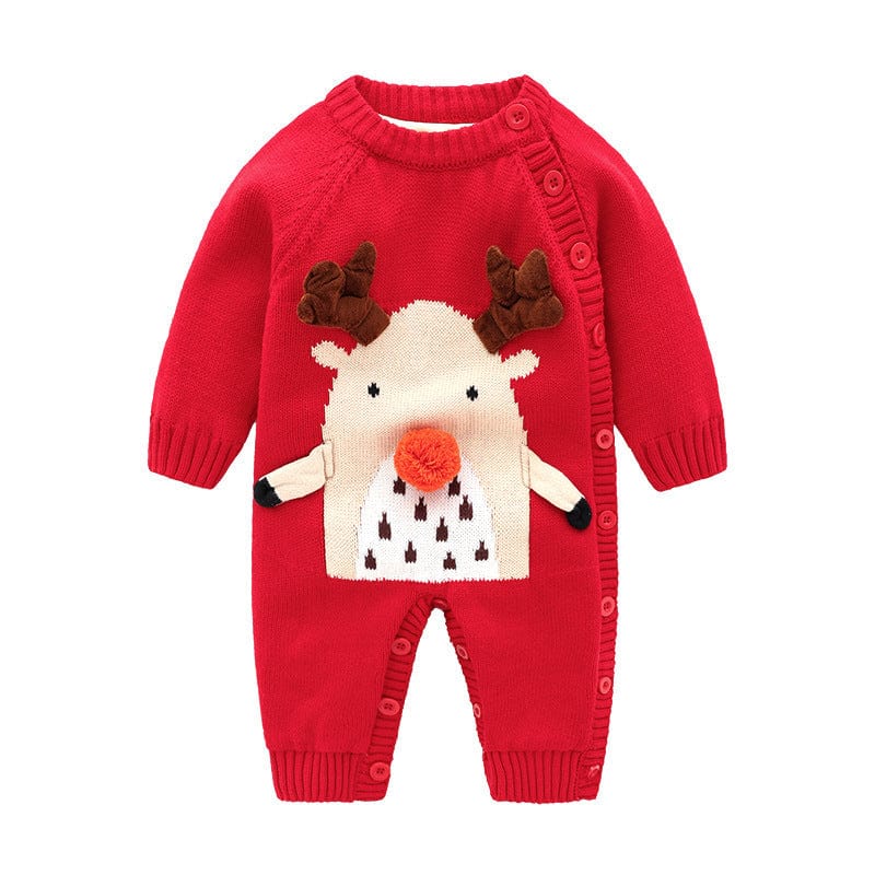 Newborn Baby Clothes Baby Crawling Clothes Thickening Out Baby Harness kids fashion novaa Horned elk head 66cm