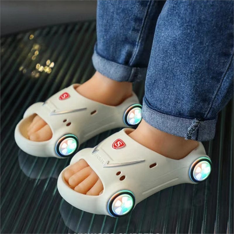 Kids Glowing Slippers Cartoon Car Sandals Children Sandals Anti Slip Boys Girls Luminous Slippers Summer Beach Shoes kids fashion novaa