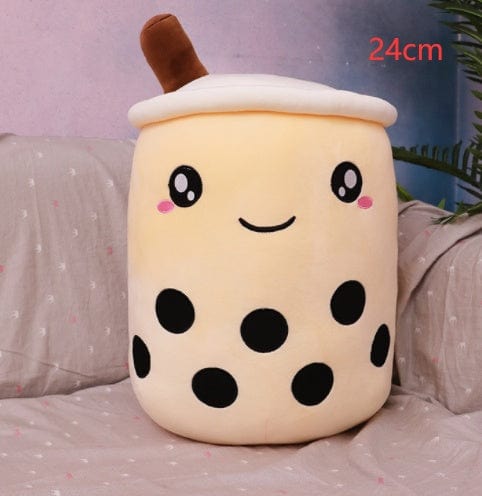 fashion novaa kids light coffee / 24cm Cute Fruit Drink Plush Stuffed Soft Strawberry Milk Tea Plush Boba Tea Cup Toy Bubble Tea Pillow Cushion Kids Gift