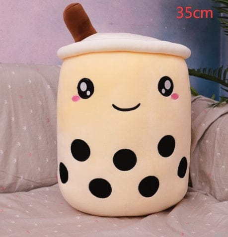 fashion novaa kids light coffee / 35cm Cute Fruit Drink Plush Stuffed Soft Strawberry Milk Tea Plush Boba Tea Cup Toy Bubble Tea Pillow Cushion Kids Gift