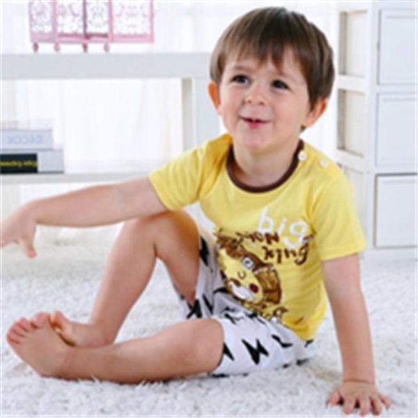 Cartoon Clothing Baby Boy Summer Clothes T-shirt Baby Girl Casual Clothing Sets kids fashion novaa Lion 100cm