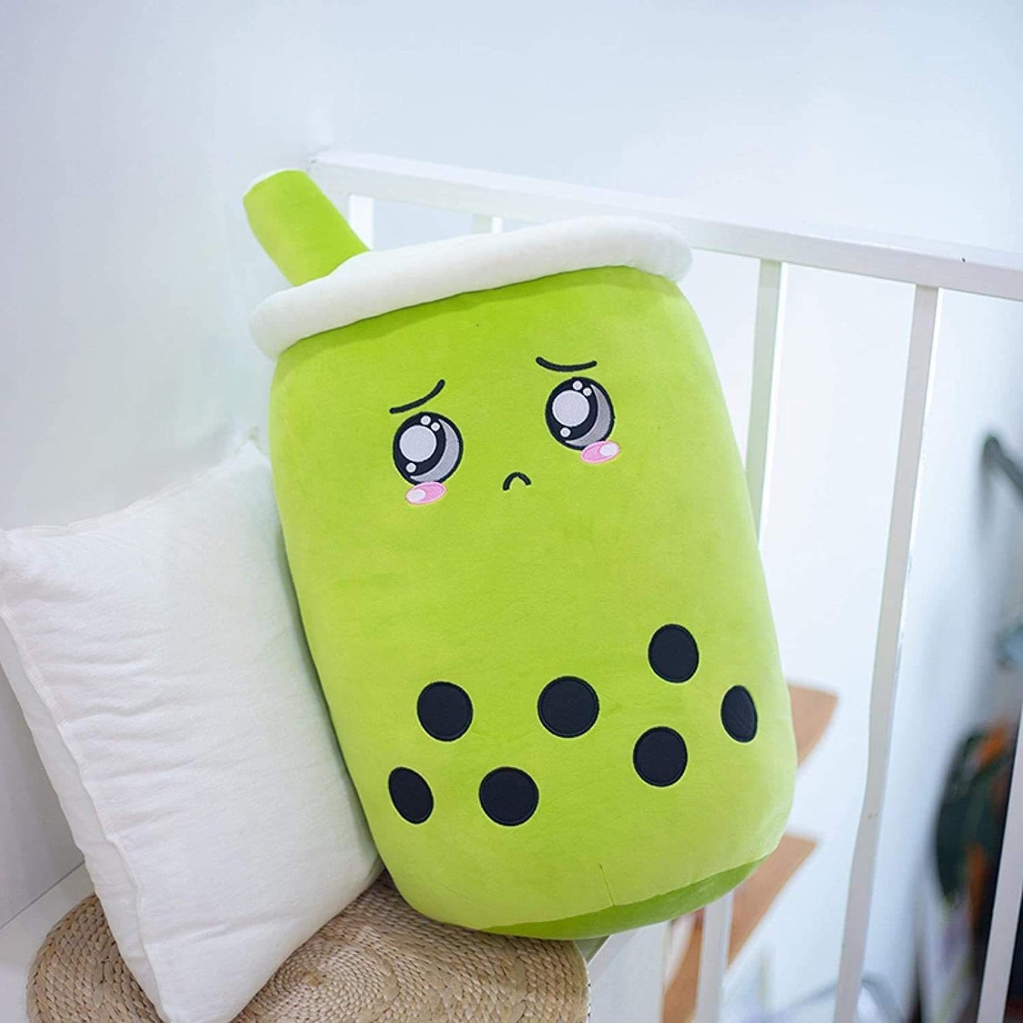 Cute Fruit Drink Plush Stuffed Soft Strawberry Milk Tea Plush Boba Tea Cup Toy Bubble Tea Pillow Cushion Kids Gift kids fashion novaa Matcha green 25CM
