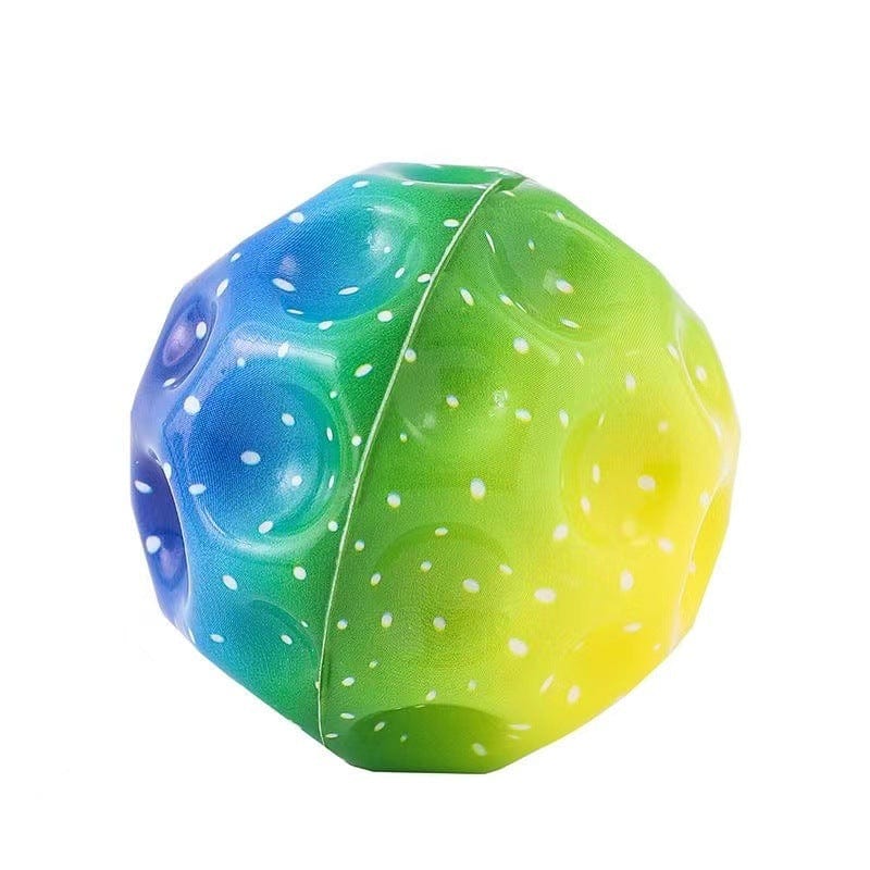 Colorful Hole Ball Soft Bouncy Ball Anti-fall Moon Shape Porous Bouncy Ball Kids Indoor Toys Ergonomic Design Elastic Ball kids fashion novaa Middle Green