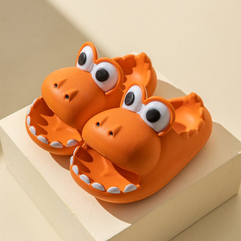 Kids Dinosaur Slippers Wholesale Summer Cartoon Parent Child Outdoor Home EVA Sandals Women Men Kids Cute Slippers Baby Shoes kids fashion novaa Orange 150