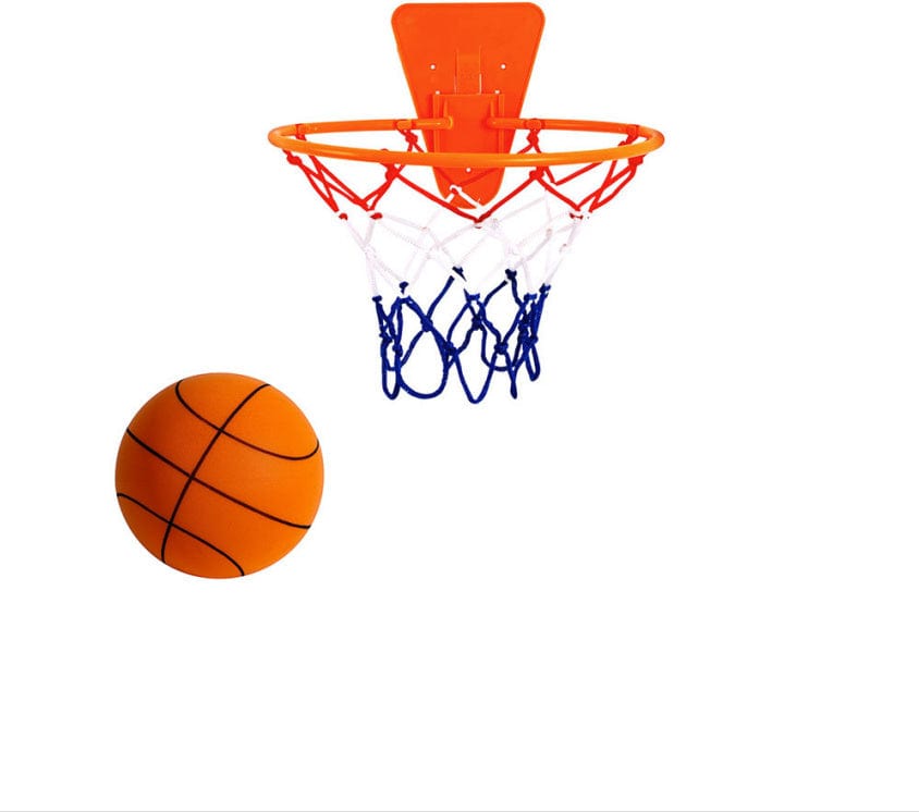 Silent High Density Foam Sports Ball Indoor Mute Basketball Soft Elastic Ball Children Sports Toy Games kids fashion novaa Orange set No 3 Basketball