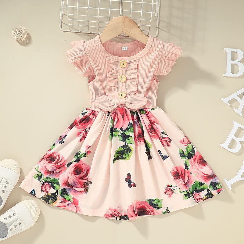 Toddler Kids Baby Girls Clothes Summer Girls Dress kids fashion novaa Pink 100cm