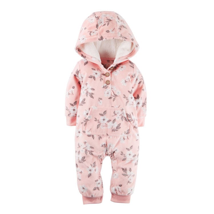 Long-sleeved fleece baby clothes romper kids fashion novaa Pink 18M