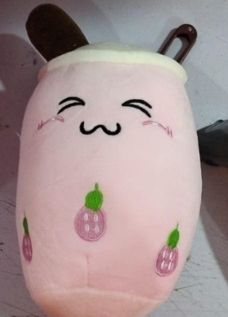 Cute Fruit Drink Plush Stuffed Soft Strawberry Milk Tea Plush Boba Tea Cup Toy Bubble Tea Pillow Cushion Kids Gift kids fashion novaa Pink 24CM