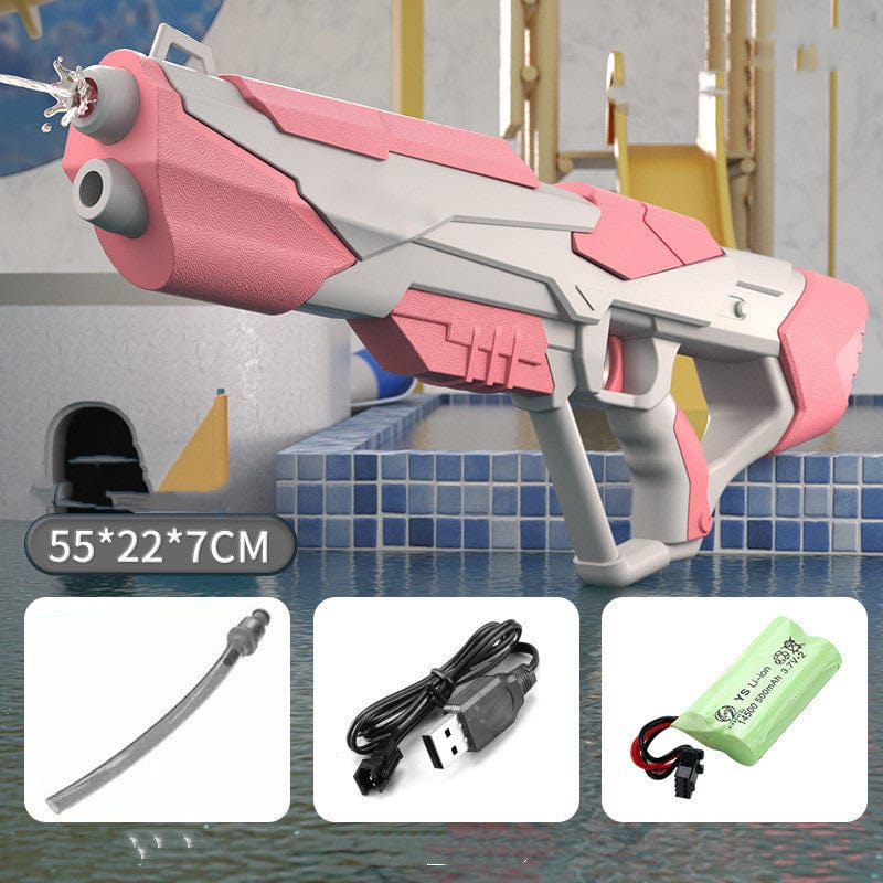 Space Water Gun Electric Automatic Water Absorption Water Fights Toy Outdoor Beach Swimming Pool Bath Toys For Children Kid Gift kids fashion novaa Pink USB