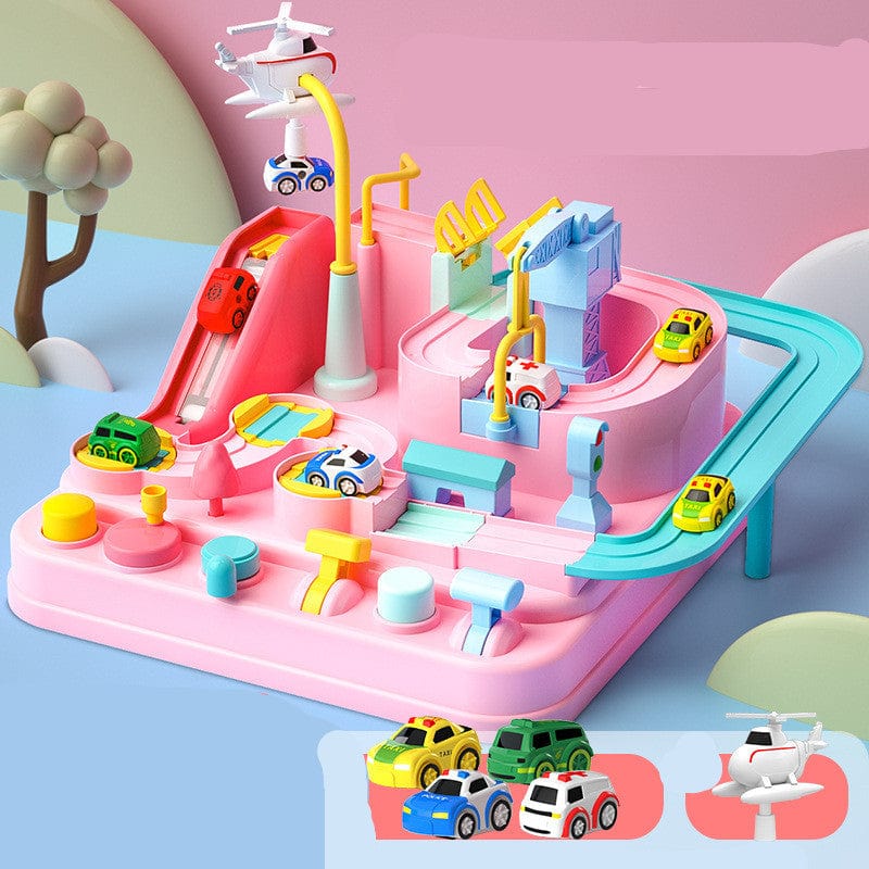 Cars Pass Through Big Adventure Parking Lot Rail Car Toy Car Track Kids Toy kids fashion novaa Pink4trolley