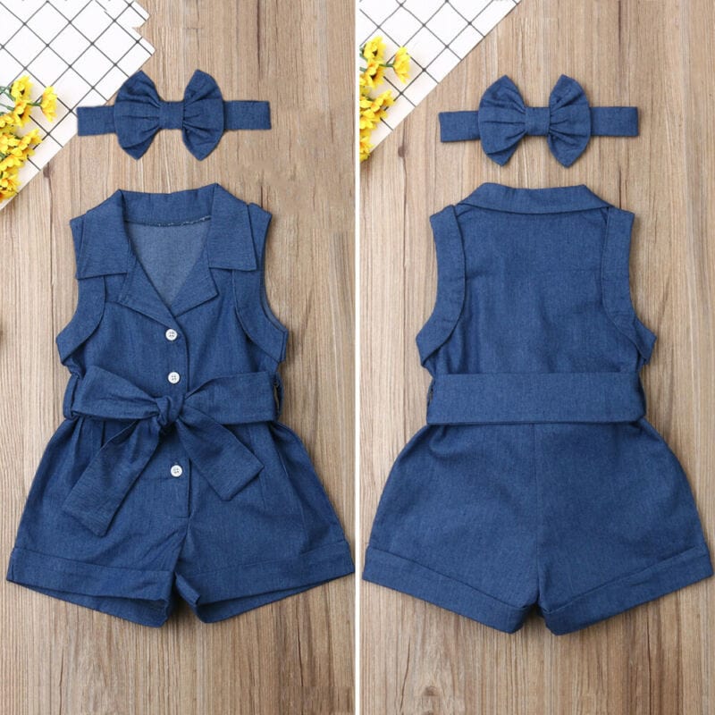 Pudcoco Kids Baby Girl Clothes Sleeveless Romper Denim kids fashion novaa