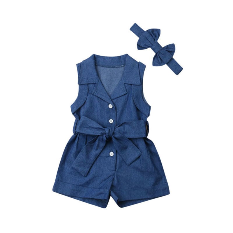 Pudcoco Kids Baby Girl Clothes Sleeveless Romper Denim kids fashion novaa