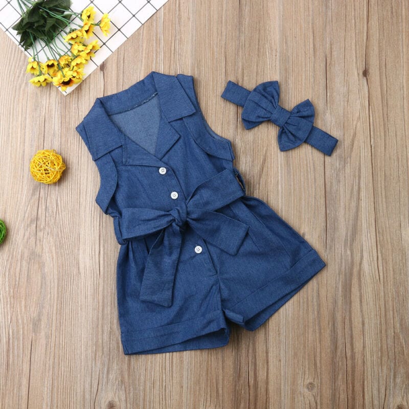 Pudcoco Kids Baby Girl Clothes Sleeveless Romper Denim kids fashion novaa