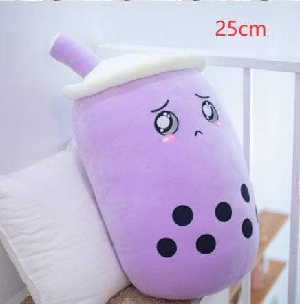 Cute Fruit Drink Plush Stuffed Soft Strawberry Milk Tea Plush Boba Tea Cup Toy Bubble Tea Pillow Cushion Kids Gift kids fashion novaa Purple 25CM