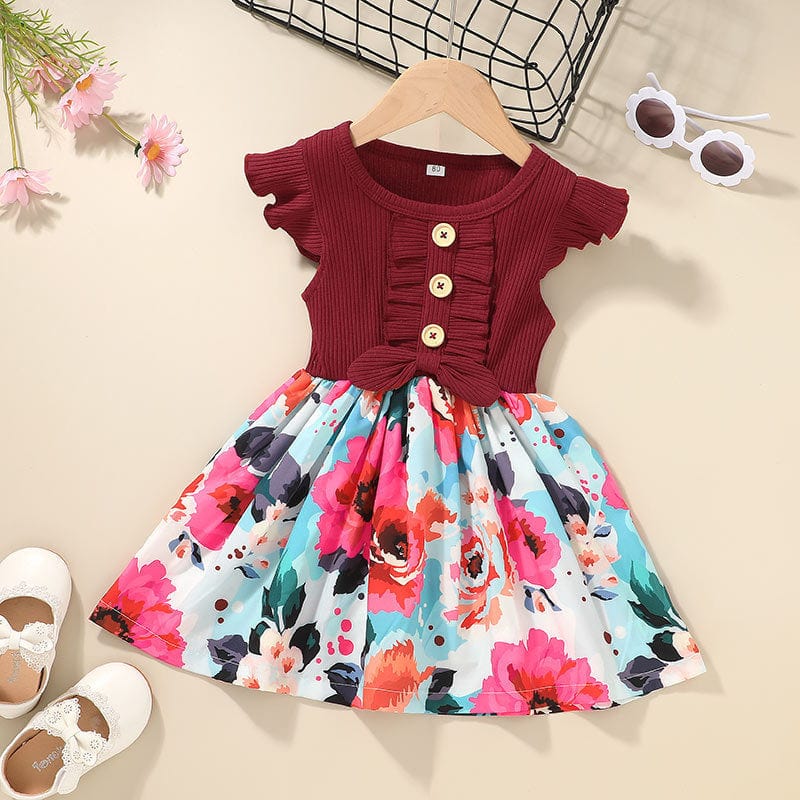 Toddler Kids Baby Girls Clothes Summer Girls Dress kids fashion novaa Red 100cm