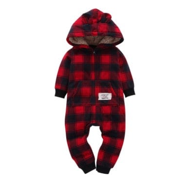 Long-sleeved fleece baby clothes romper kids fashion novaa Red 12M