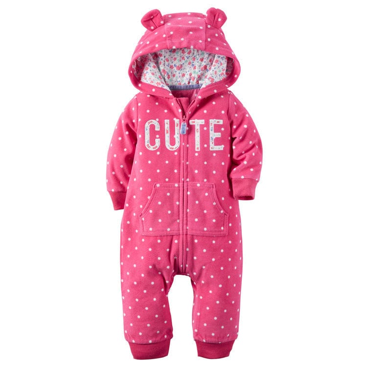 Long-sleeved fleece baby clothes romper kids fashion novaa Rose Red 12M