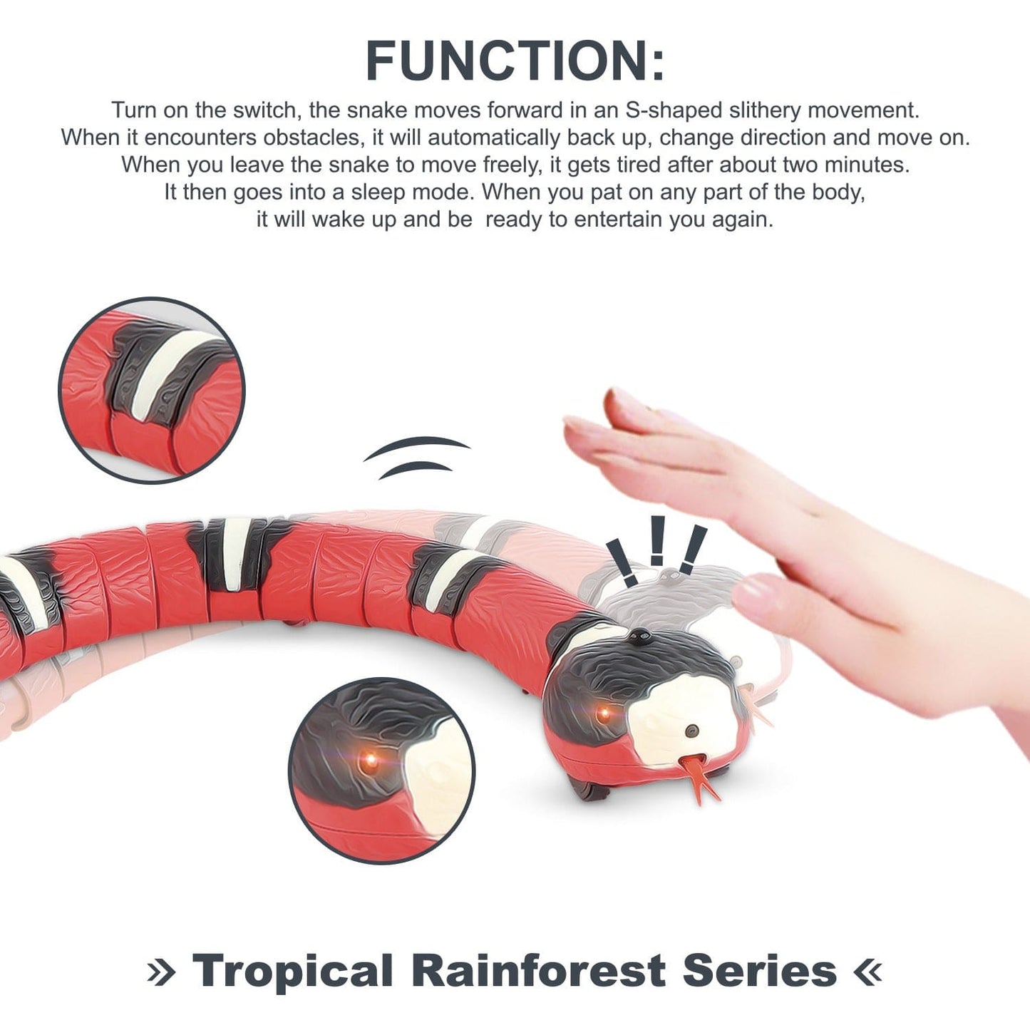 Smart Sensing Interactive Cat Toys Automatic Eletronic Snake Cat Teasering Play USB Rechargeable Kitten Toys For Cats Dogs Pet kids fashion novaa