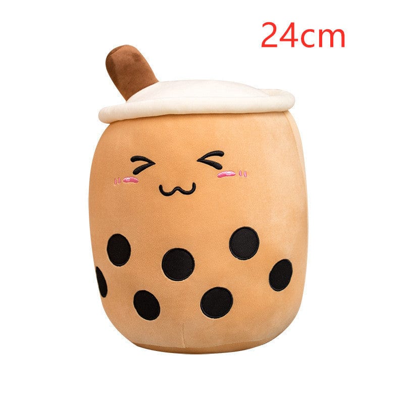 Cute Fruit Drink Plush Stuffed Soft Strawberry Milk Tea Plush Boba Tea Cup Toy Bubble Tea Pillow Cushion Kids Gift kids fashion novaa Triangle 24CM
