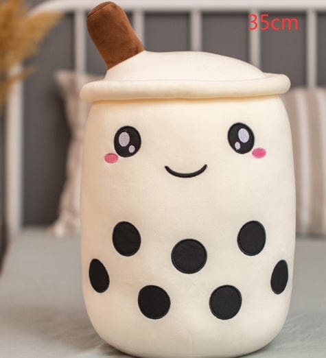 fashion novaa kids White / 35CM Cute Fruit Drink Plush Stuffed Soft Strawberry Milk Tea Plush Boba Tea Cup Toy Bubble Tea Pillow Cushion Kids Gift