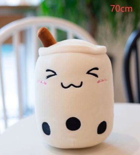 fashion novaa kids White triangle eyes / 70cm Cute Fruit Drink Plush Stuffed Soft Strawberry Milk Tea Plush Boba Tea Cup Toy Bubble Tea Pillow Cushion Kids Gift