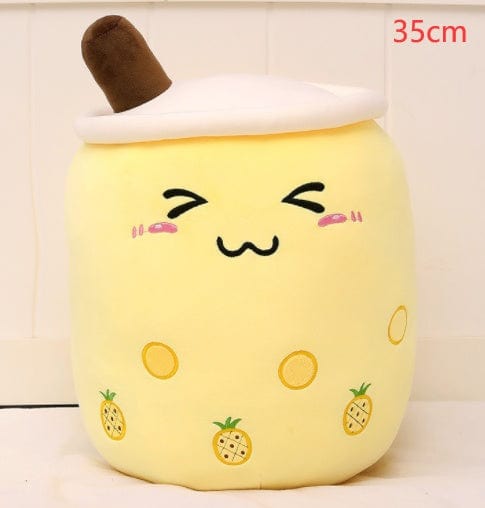fashion novaa kids Yellow / 35CM Cute Fruit Drink Plush Stuffed Soft Strawberry Milk Tea Plush Boba Tea Cup Toy Bubble Tea Pillow Cushion Kids Gift