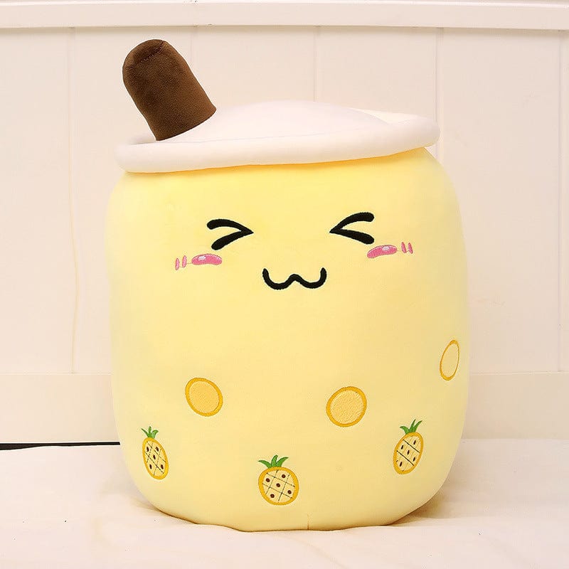 fashion novaa kids Yellow pineapple / 50CM Cute Fruit Drink Plush Stuffed Soft Strawberry Milk Tea Plush Boba Tea Cup Toy Bubble Tea Pillow Cushion Kids Gift