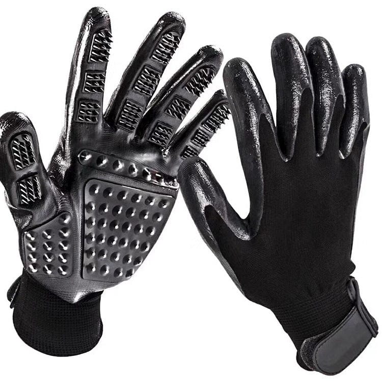 Pet Hair Grooming Glove Cats Soft Rubber Pet Hair Remover Dog Horse Cat Shedding Bathing Massage Brush Clean Comb Animals men collecthion fashion novaa Black 24.5×13cm