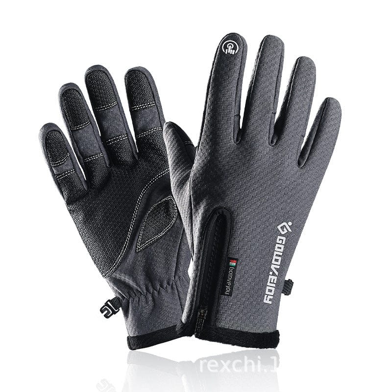 Cycling Gloves Plus Velvet Winter Warm Gloves men collecthion fashion novaa Grey L