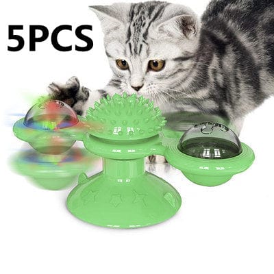 Cat Rotating Windmill Multi-Function Toys Itch Scratching Device Teeth Shining Toy pet Vismera
