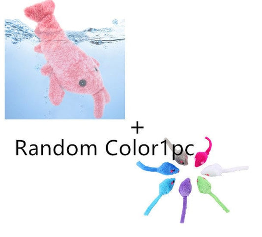 Pet Toys Electric Jumping Shrimp USB Charging Simulation Lobster Funny Cat Plush Pets Toy pet Vismera