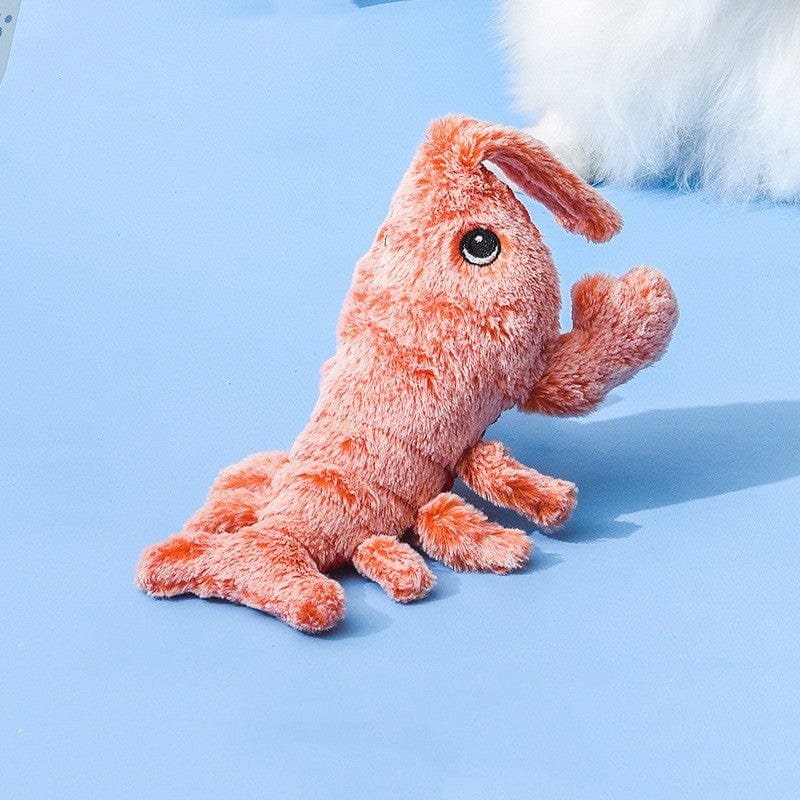Pet Toys Electric Jumping Shrimp USB Charging Simulation Lobster Funny Cat Plush Pets Toy pet Vismera Soft sewn on eyes version About 32CM USB