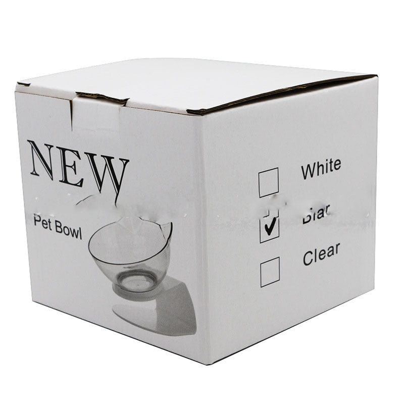 Non Slip Double Cat Bowl With Raised Stand Pet Food Cat Feeder Protect Cervical Vertebra Dog Bowl Transparent Pet Products pet Vismera U bottom single bowl box