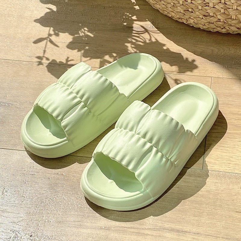 Women Home Shoes Bathroom Slippers Soft Sole Slides Summer Beach Shoes shoes fashion novaa Avocado green 36and37