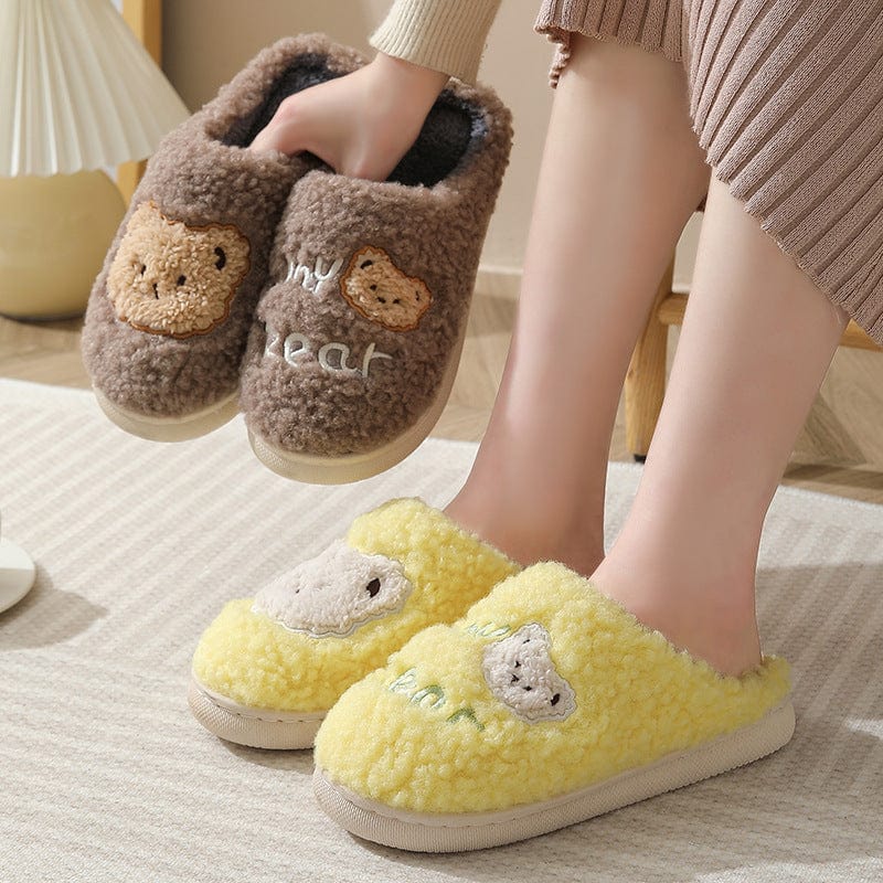 Bear Slippers Winter Warm House Shoes For Women Couple shoes fashion novaa