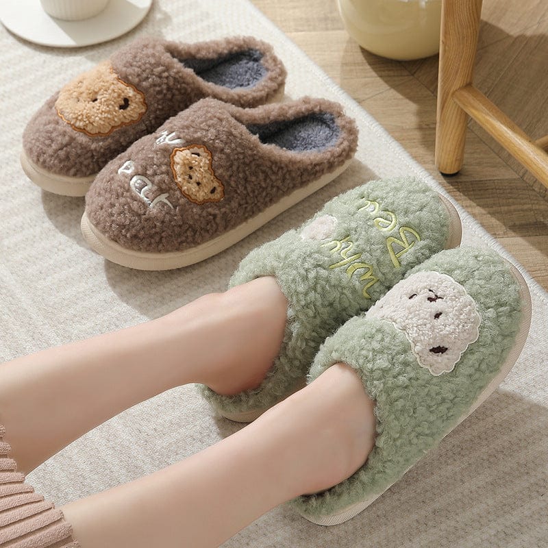 Bear Slippers Winter Warm House Shoes For Women Couple shoes fashion novaa