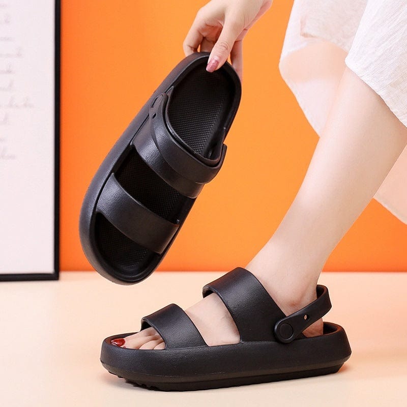 Adjustable Shoes For Women Men Sandals 3cm Thick Bottom Slippers Outdoor shoes fashion novaa Black 36to37