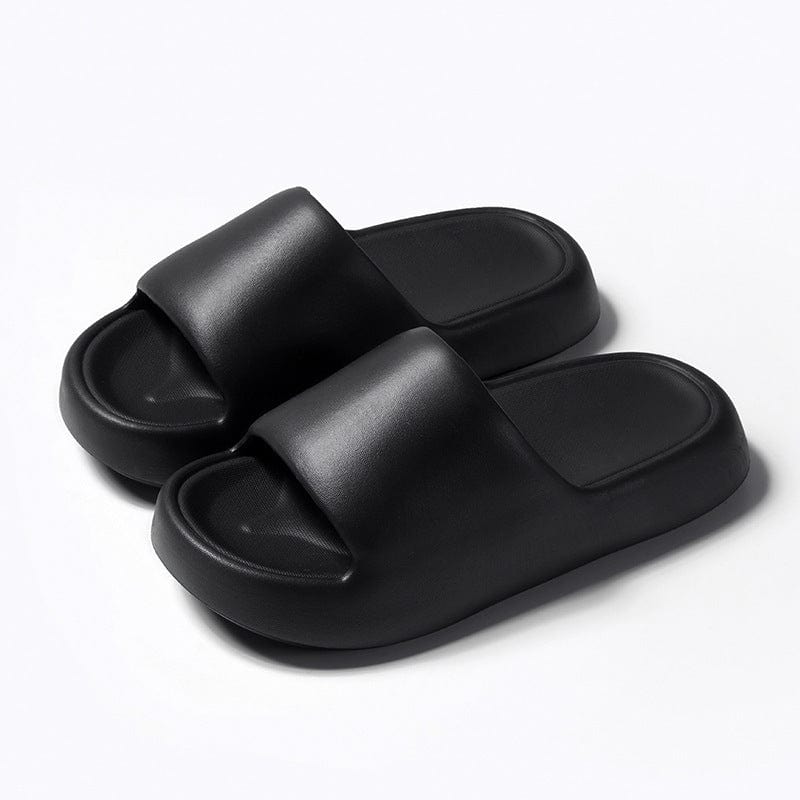 Bread Shoes Home Slippers Non-slip Indoor Bathroom Slippers shoes fashion novaa Black 36to37