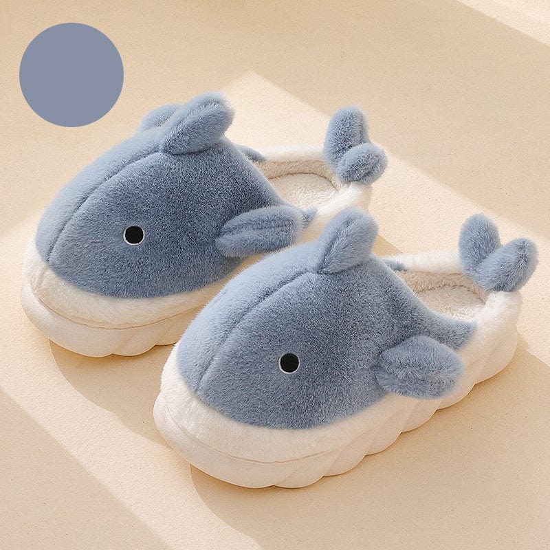 Shark Slippers Soft Sole Furry Shoes Home Bedroom Slippers Women shoes fashion novaa Blue 36to37