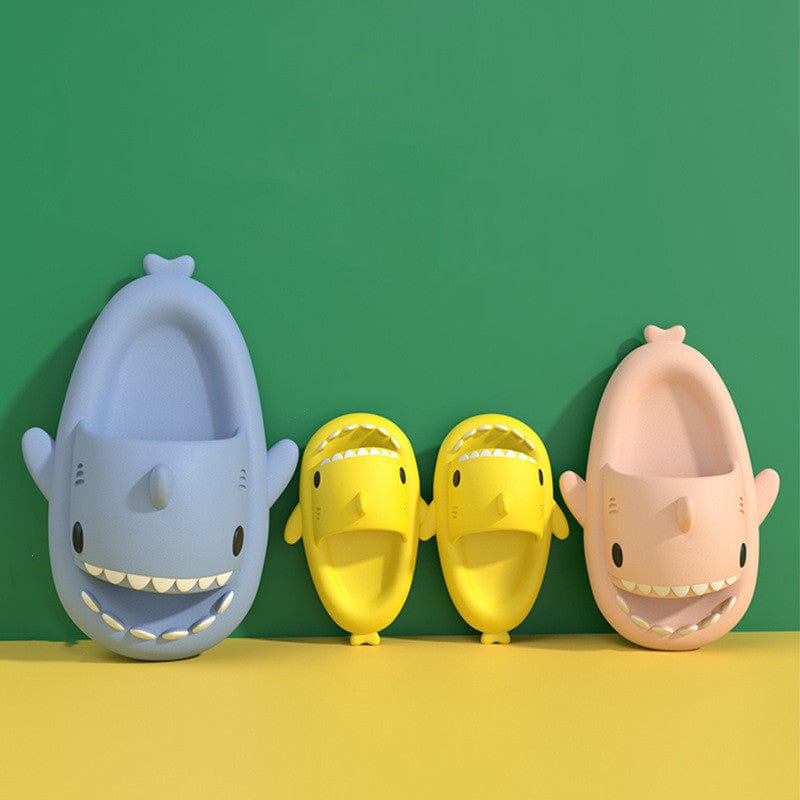 Children's Sandals And Slippers Summer Thick Bottom Second Generation Shark EVA Slippers Home Children Parent-child Non-slip Soft Bottom Baby Sandals shoes fashion novaa