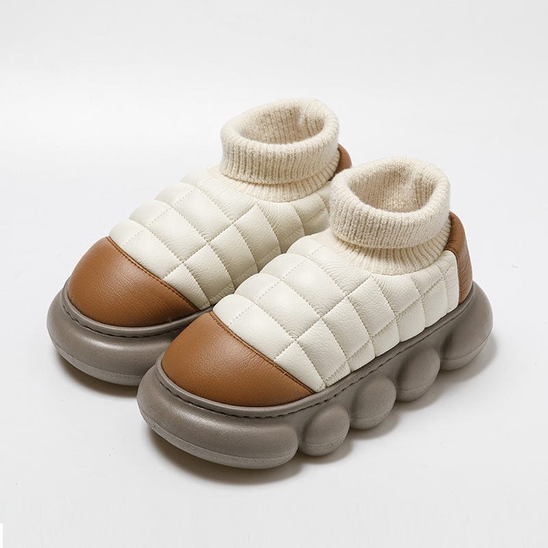 Heel Indoor Warmth Outdoor Snow Boots Lovers Thick Soled Cotton Shoes Mens Autumn And Winter shoes fashion novaa Coffee 40to41