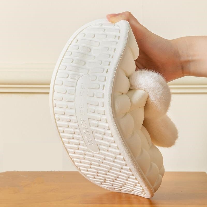 Cute Rabbit Shoes Winter Fuzzy Slippers Women Detachable Washable House Shoes shoes fashion novaa