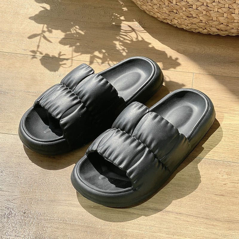 Women Home Shoes Bathroom Slippers Soft Sole Slides Summer Beach Shoes shoes fashion novaa Cyberblack 36and37