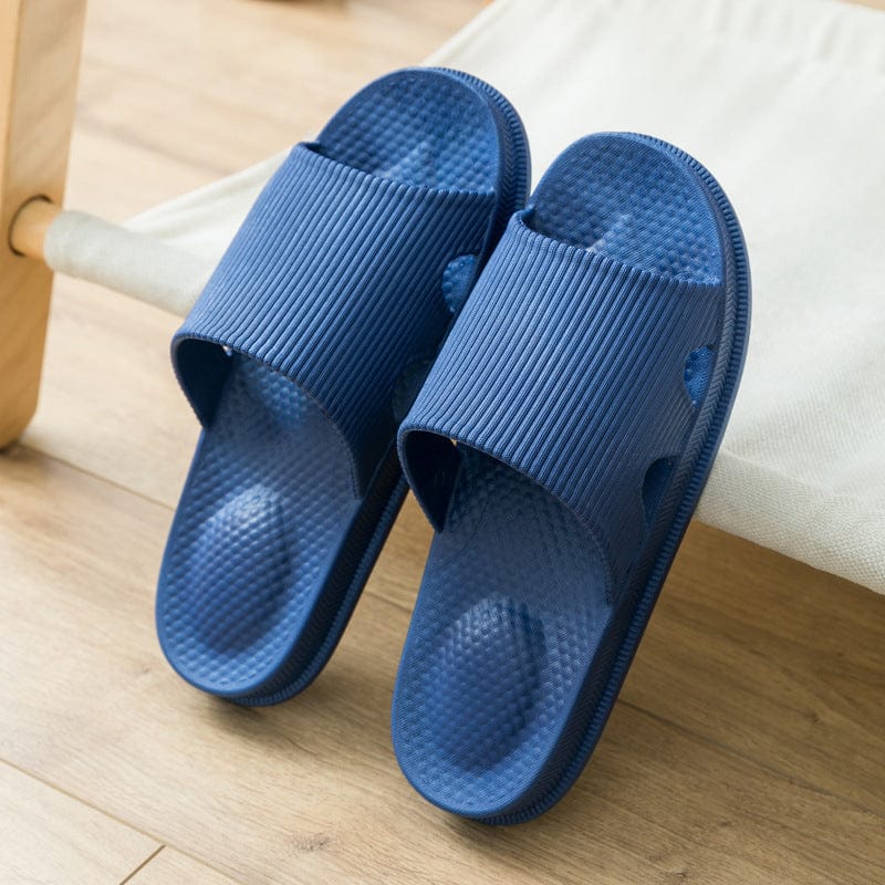 Women Bathroom Slippers With Heel Massage Ball Design Shoes At Home shoes fashion novaa Dark blue 40to41
