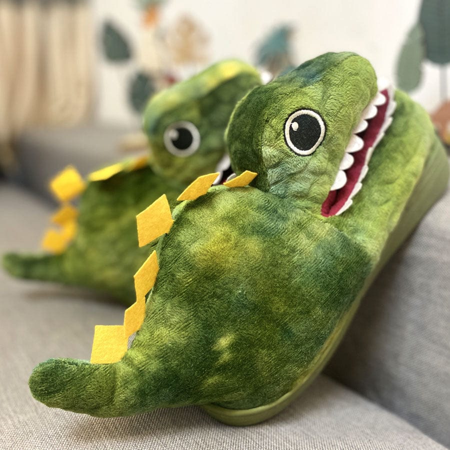 Slippers Cartoon Slippers Cute Animals Keep Warm shoes fashion novaa Green dinosaur 32or33