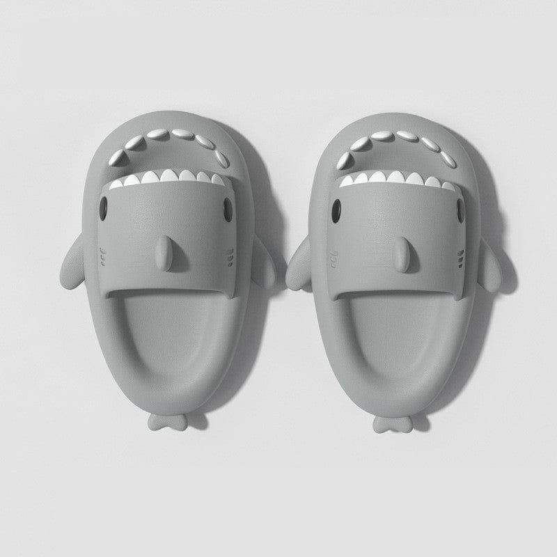 Children's Sandals And Slippers Summer Thick Bottom Second Generation Shark EVA Slippers Home Children Parent-child Non-slip Soft Bottom Baby Sandals shoes fashion novaa Grey 15cm
