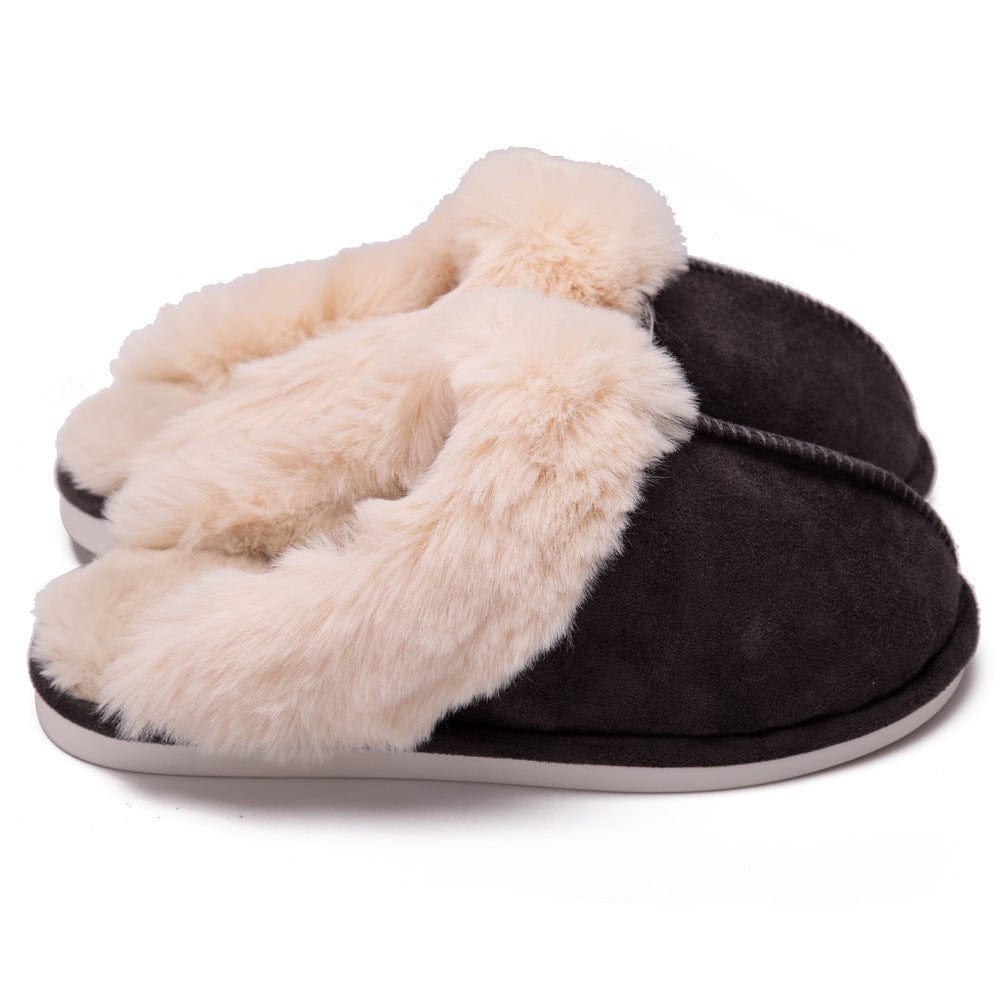 Fur Furry Slippers Women Winter Warm Plush House Shoes shoes fashion novaa Grey 36to37